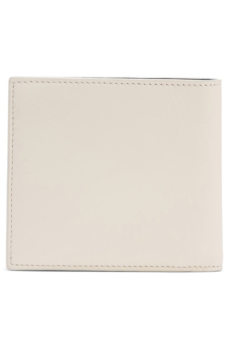 McQueen Logo Leather Bifold Wallet, Alternate, color, Bone/ Black