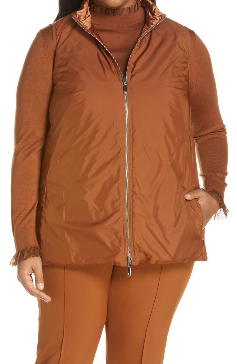 Lafayette 148 New York Bellamy Satin Tech Reversible Down Vest, Alternate, color, 