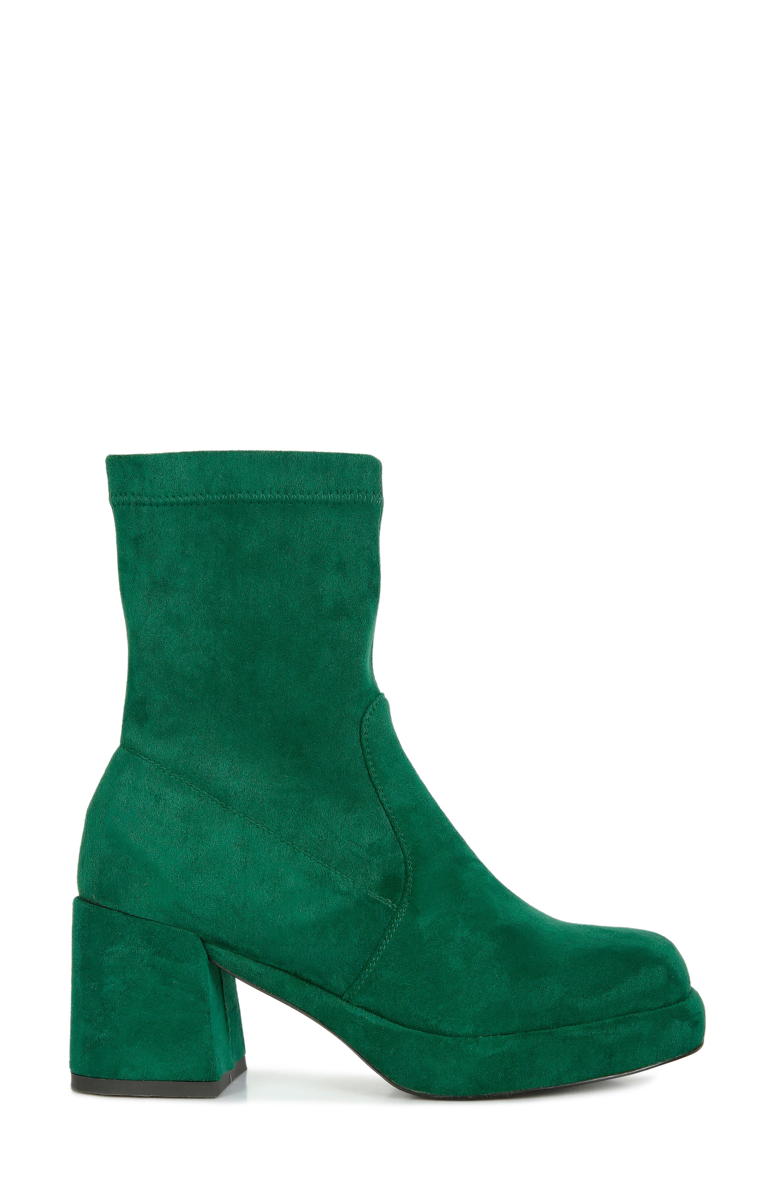 Rag & Co Two Cubes Bootie, Alternate, color, Dark Green