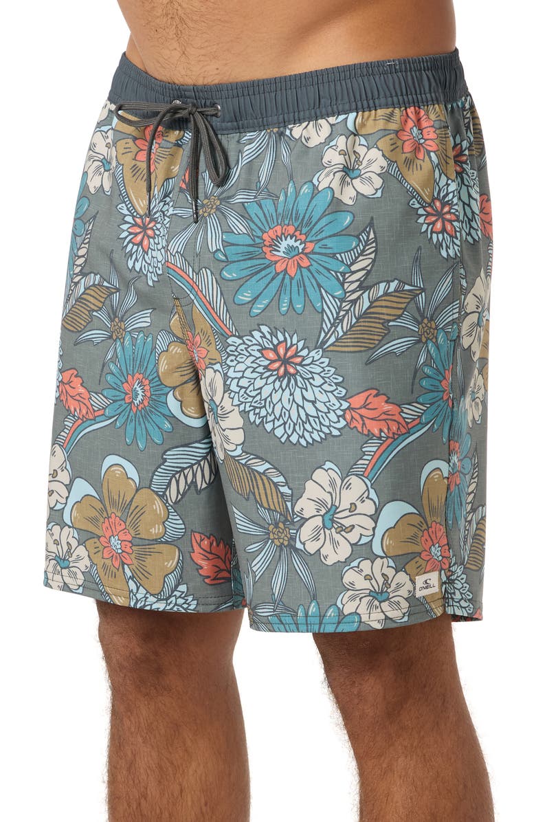 O'Neill Hermosa Swim Trunks, Alternate, color, Mulled Basil