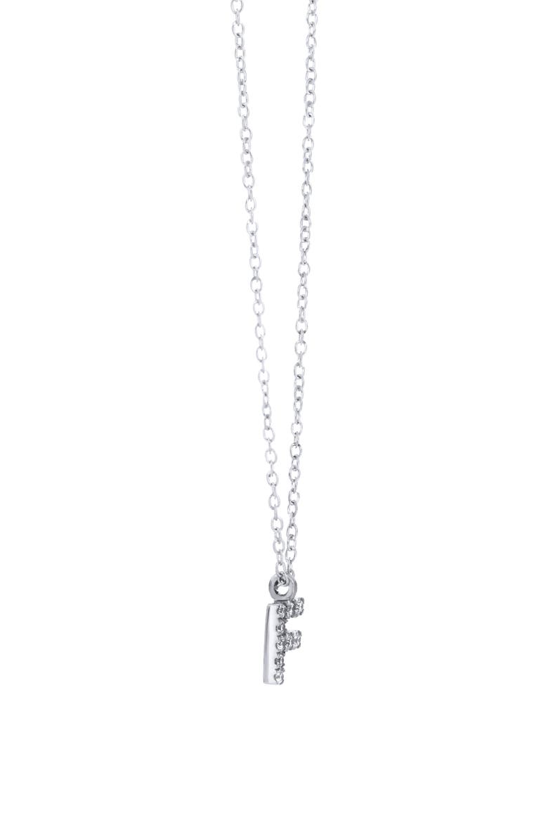Icon Diamond Initial Pendant Necklace, Alternate, color, 18K WHITE GOLD - F