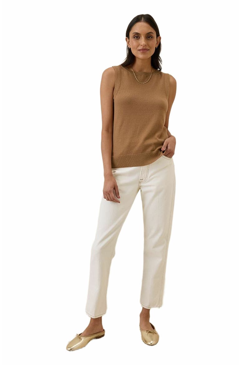 Organic Cotton Classic Fine Knit Shell, Alternate, color, Brown Sugar