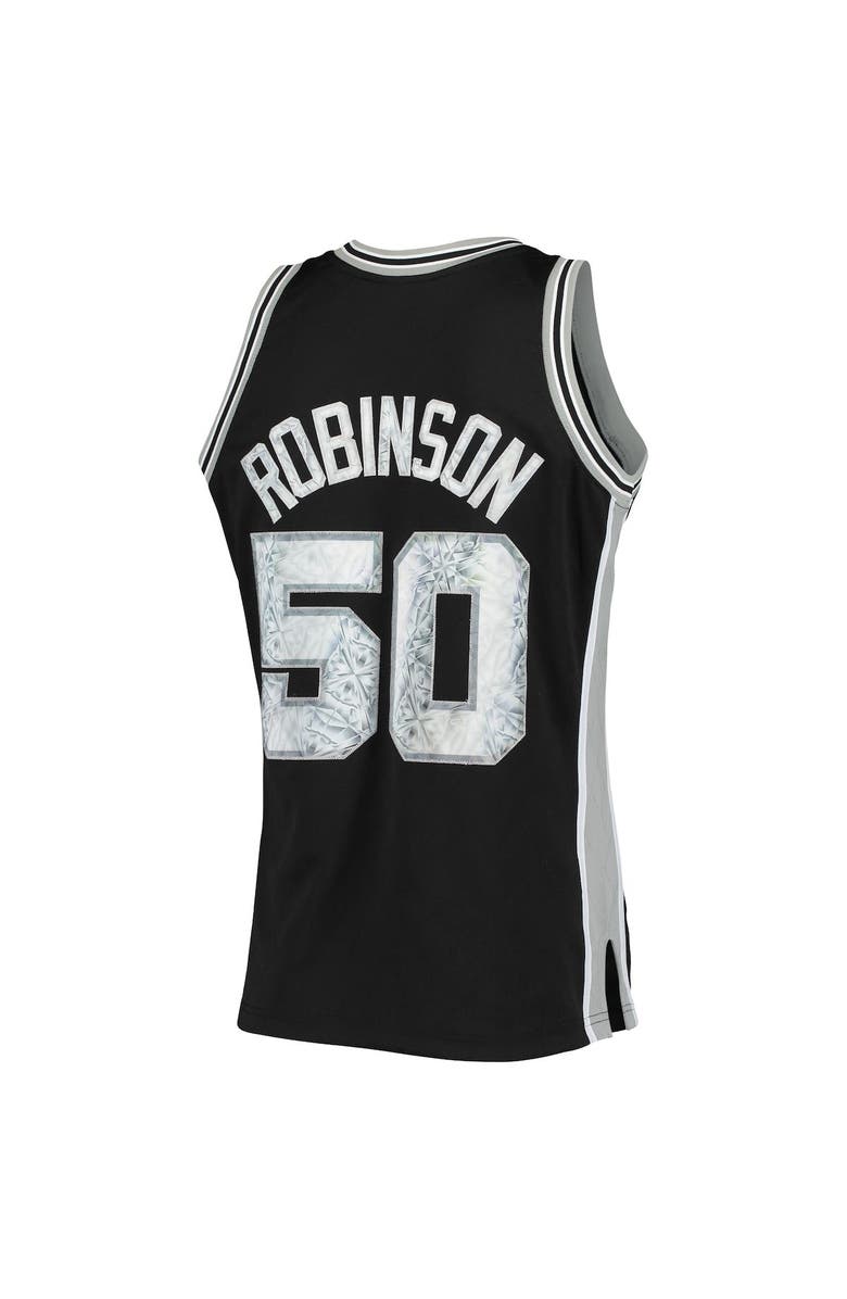 Mitchell & Ness Men's Mitchell & Ness David Robinson Black San Antonio Spurs 1998/99 Hardwood Classics NBA 75th Anniversary Diamond Swingman Jersey, Alternate, color, 