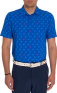 Robert Graham Stinger Skull Print Short Sleeve Performance Golf Polo