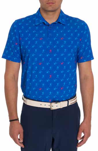 Robert Graham Stinger Skull Print Short Sleeve Performance Golf Polo