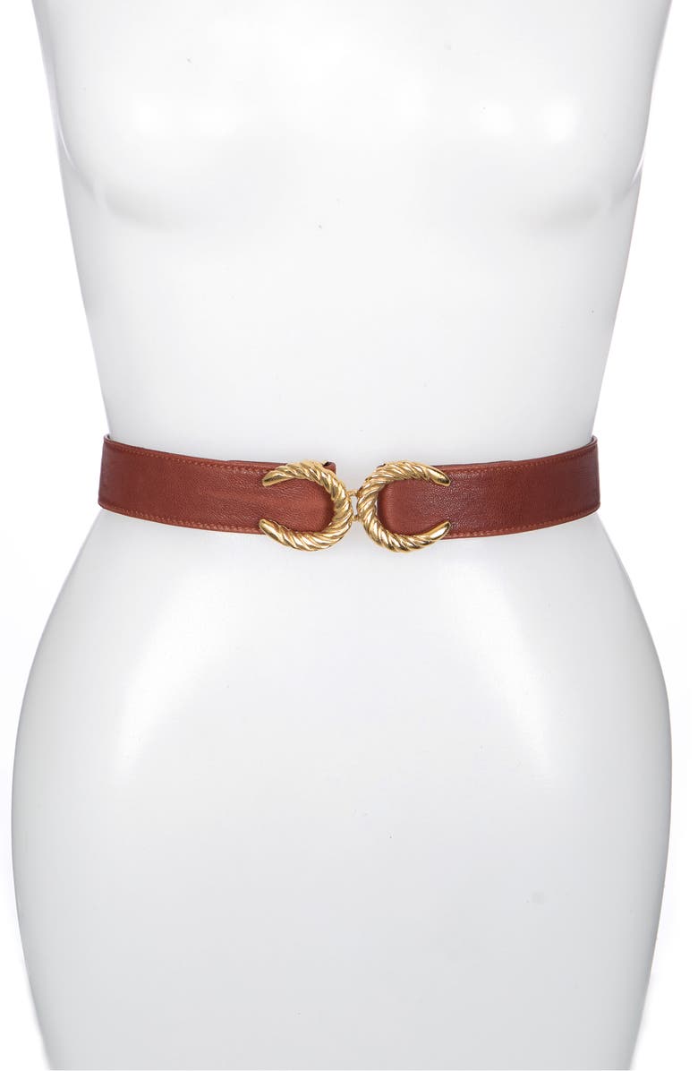 Raina Rama Mini Cici Leather Belt, Main, color, Cognac