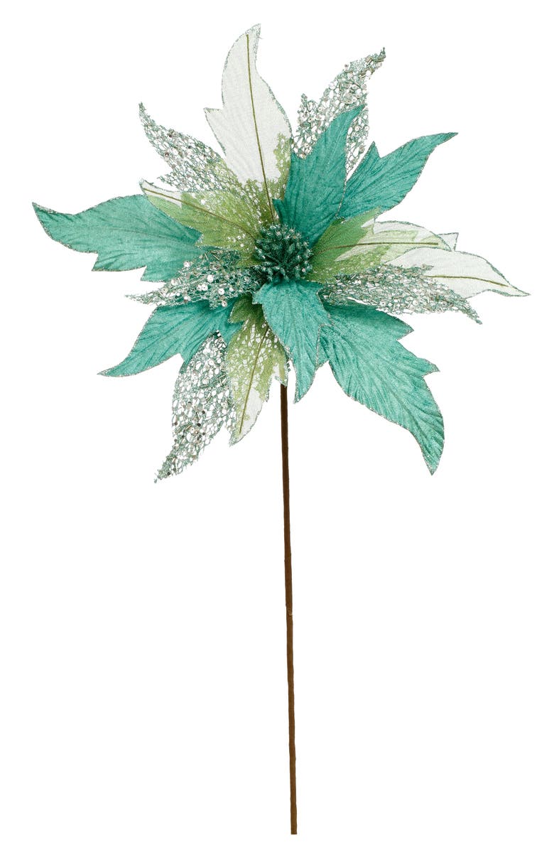 Mark Roberts Fancy Poinsettia Stem, Set of 6, Main, color, Turquoise