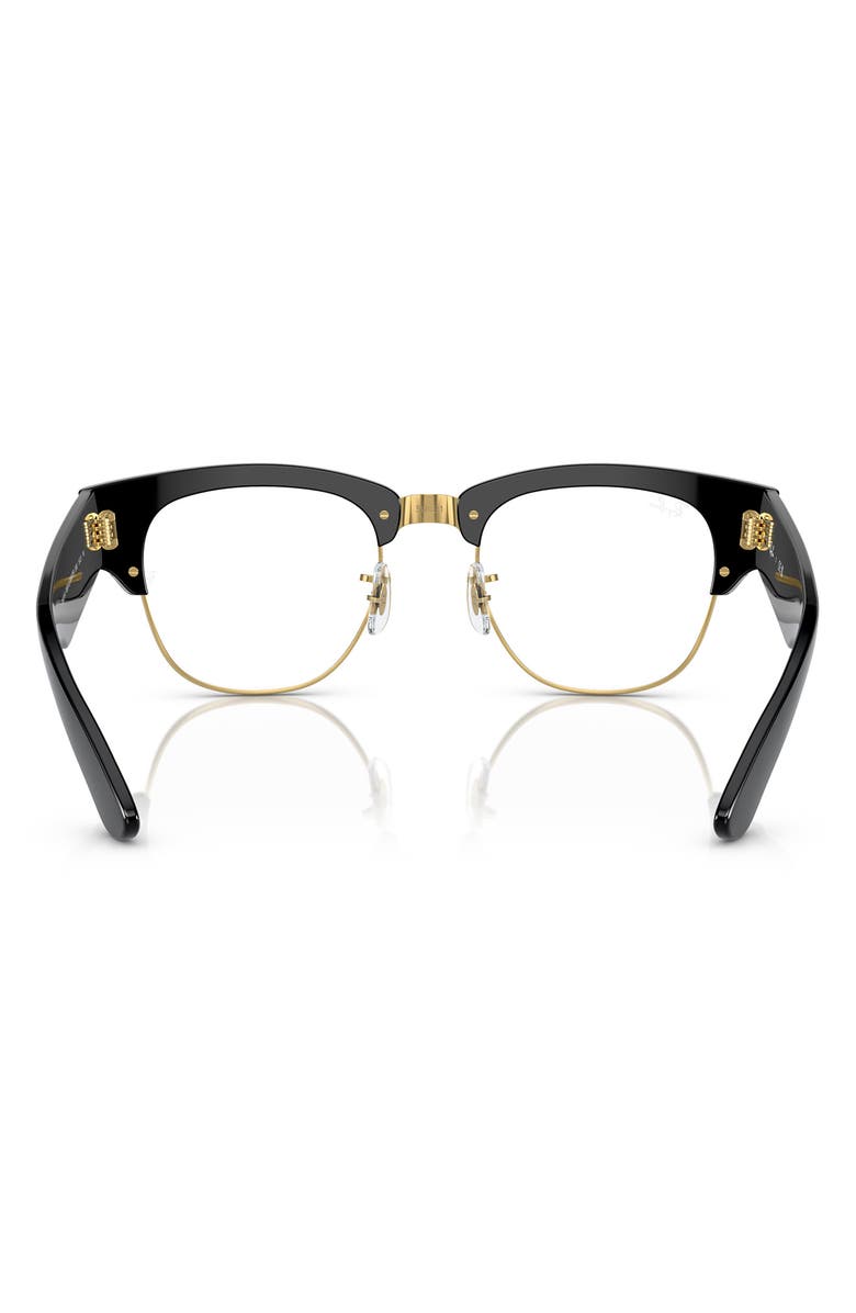 Ray-Ban 50mm Mega Clubmaster Square Optical Glasses, Alternate, color, Black