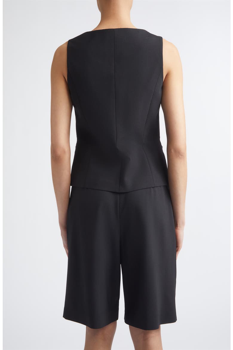 Collarless Buttoned Vest, Alternate, color, 22 BLACK