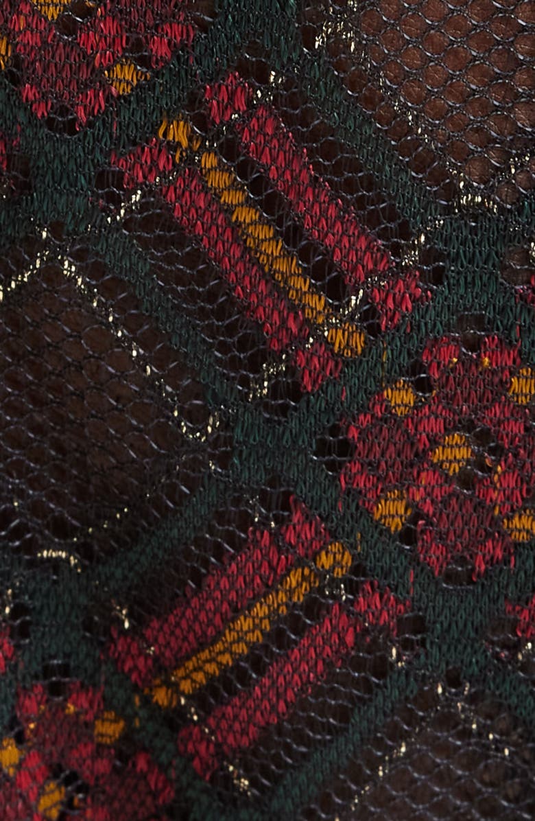 SAVAGE X FENTY Sparkle Prep String Bikini Panties, Alternate, color, Black Caviar Sparkle Prep Lace