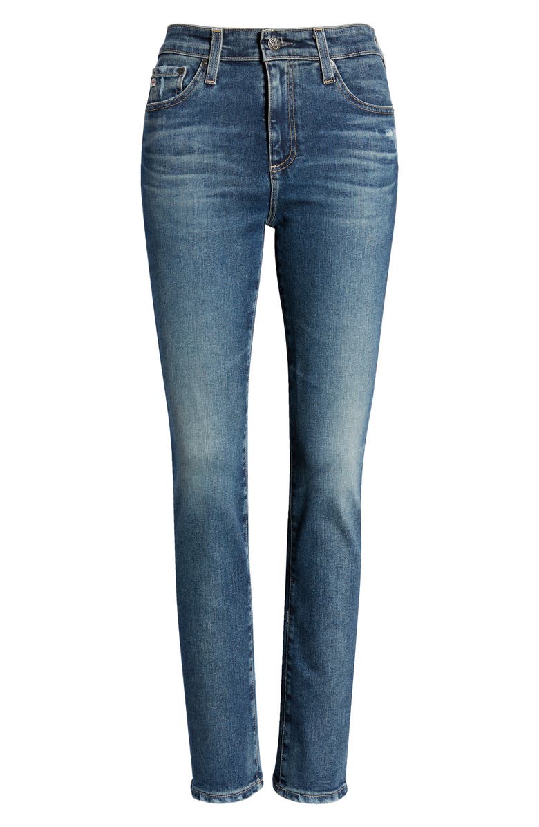 AG Mari Mid Rise Slim Straight Leg Jeans, Alternate, color, 9 Years Method