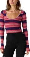 Free People Glow Getter Striped Long Sleeve Knit Top