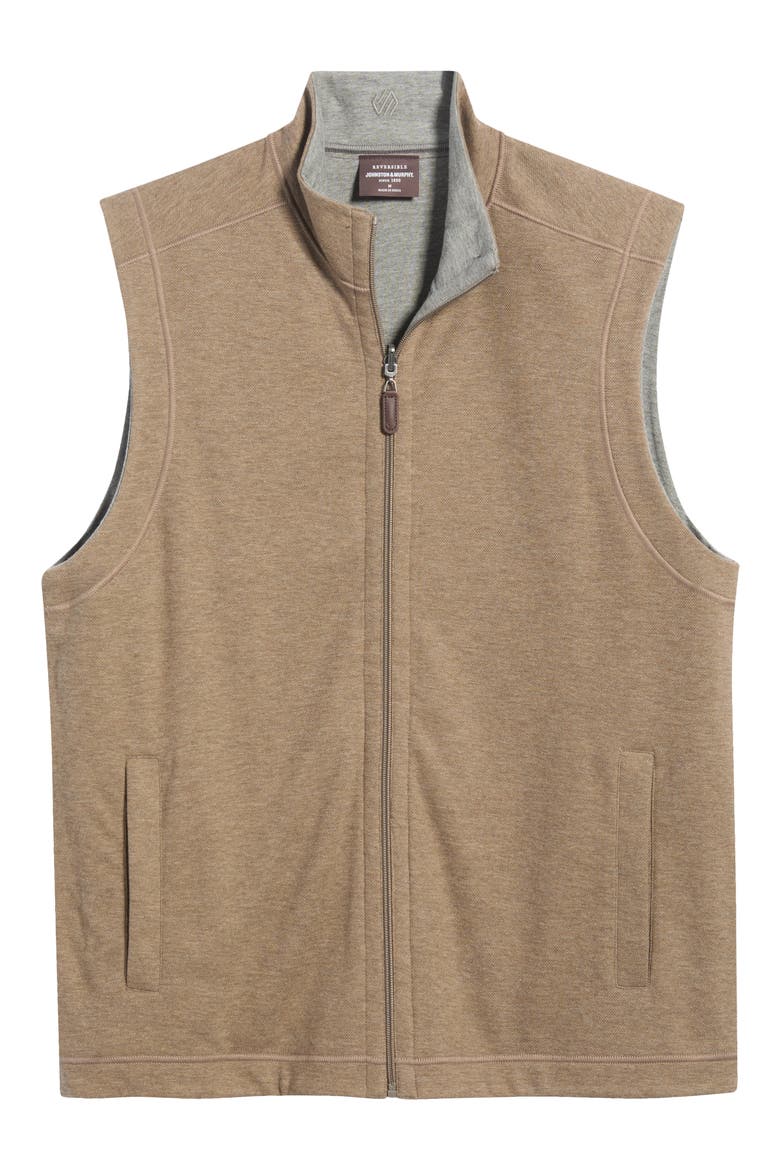 Icon Reversible Knit Cotton Blend Vest, Main, color, OATMEAL/ LIGHT GRAY