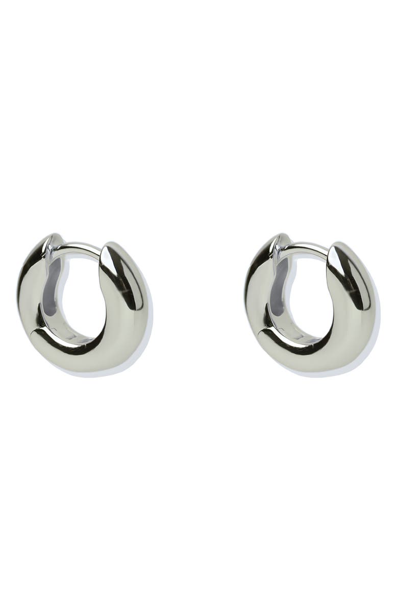 Argento Vivo Sterling Silver Small Chubby Huggie Hoop Earrings, Main, color, Silver