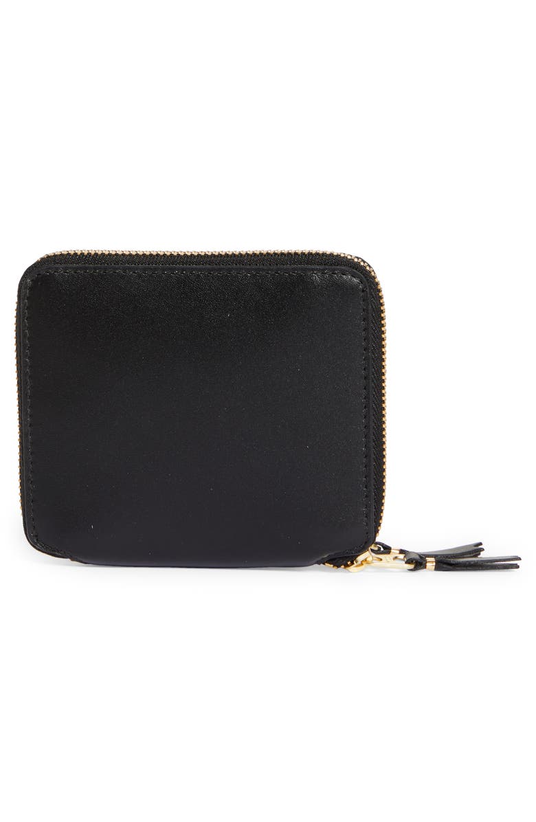 Comme des Garçons Wallets Outside Pocket Two-Compartment Leather Wallet, Alternate, color, Black