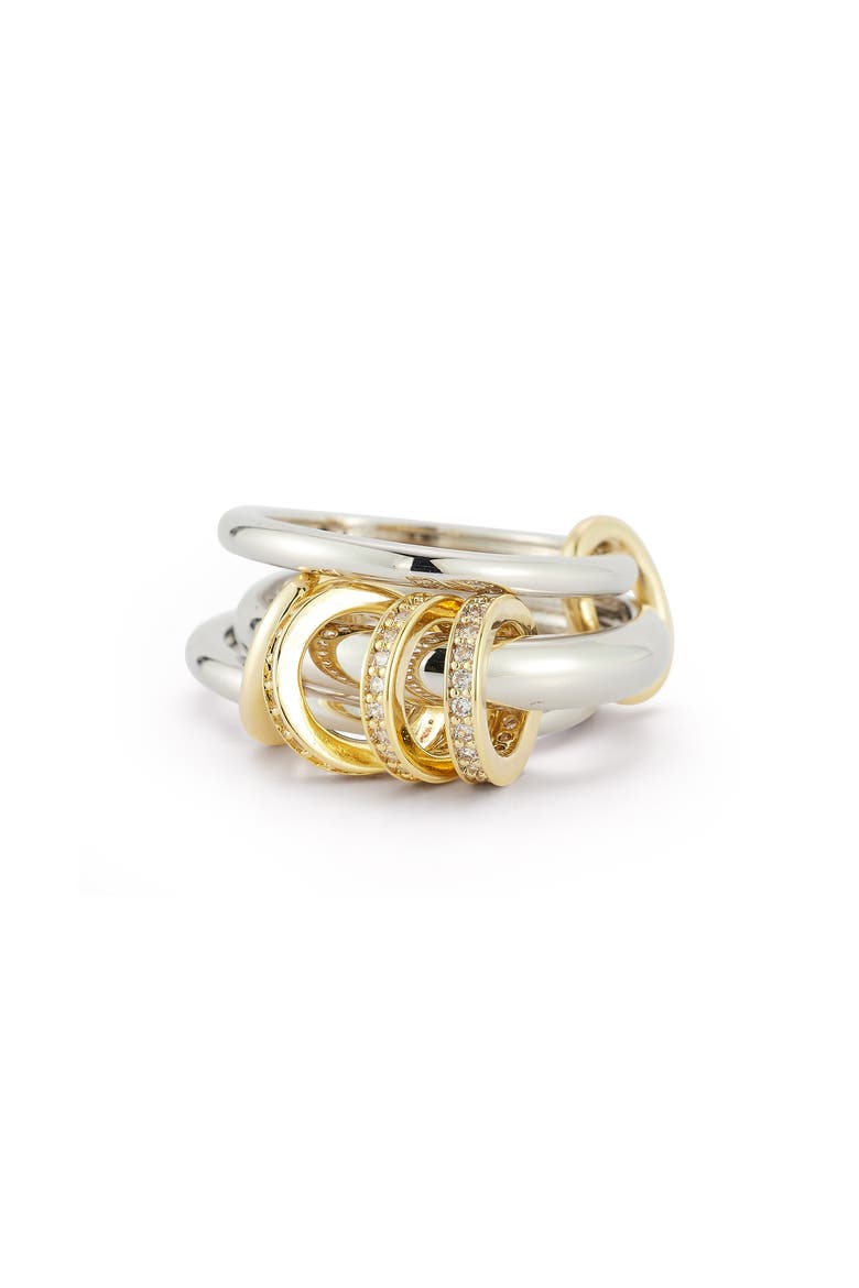 Triple Stack Cubic Zirconia Ring, Main, color, SILVER