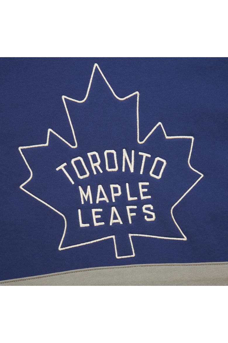 Women's Mitchell & Ness Blue Toronto Maple Leafs Heritage Lace-Up Pullover Sweatshirt, Alternate, color, Blue