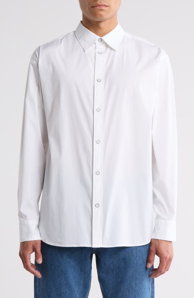 rag & bone Matthew Relaxed Fit Stretch Poplin Button-Up Shirt, Main, color, White