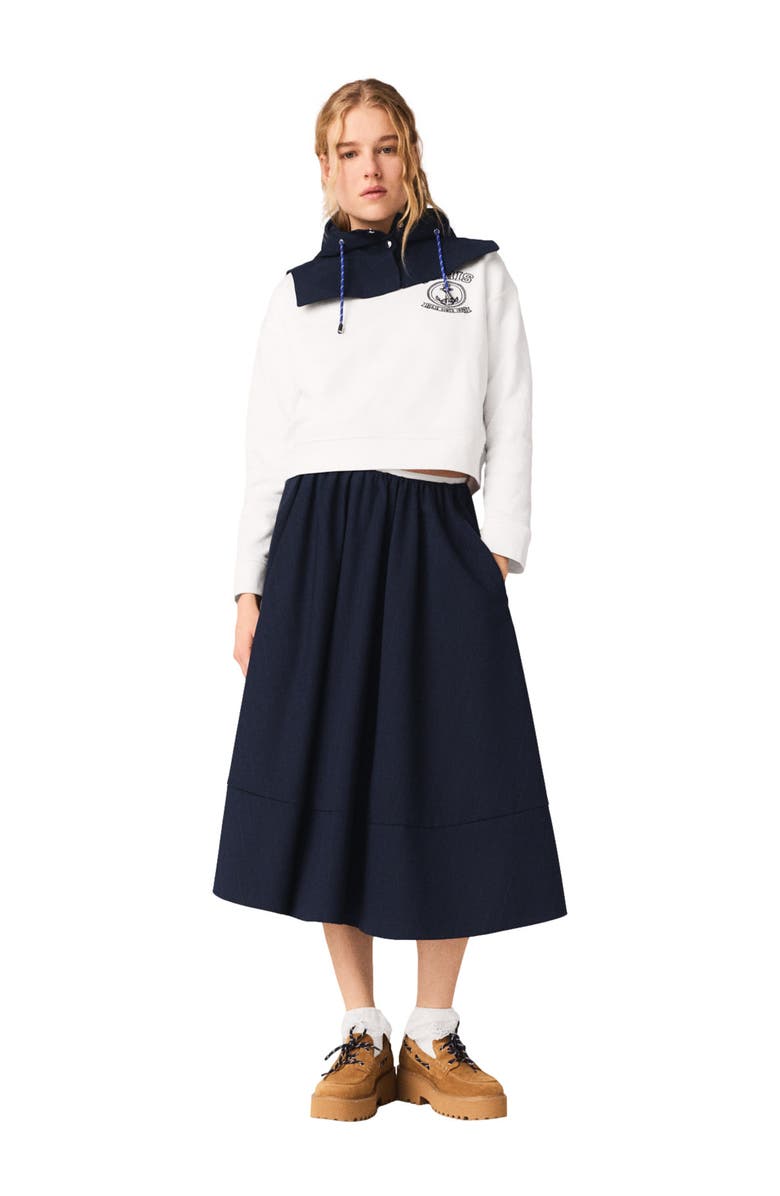 maje Sailor print sweatshirt, Main, color, White