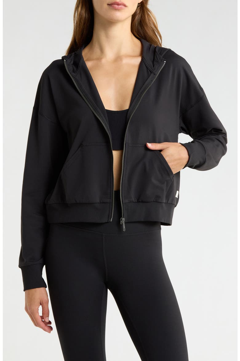Halo Modern Zip Hoodie, Main, color, TRUE BLACK