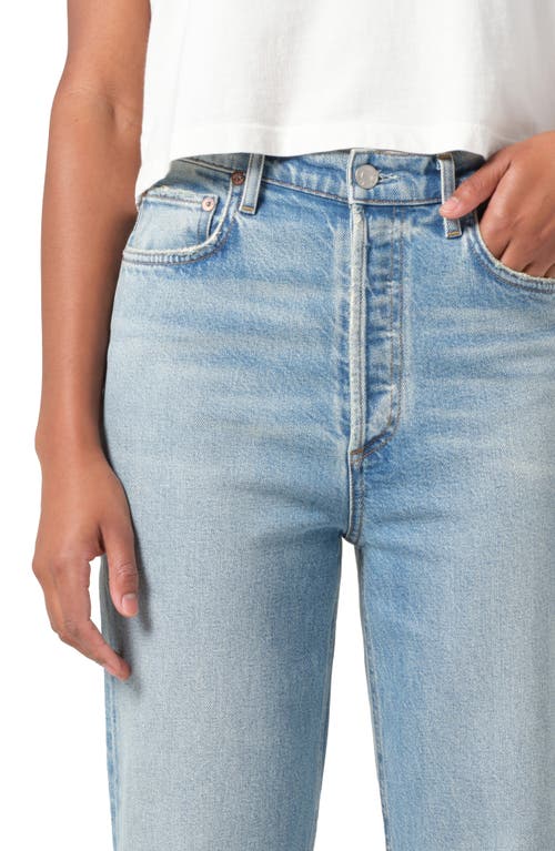 Agolde Riley Crop Denim In Curio In Blue