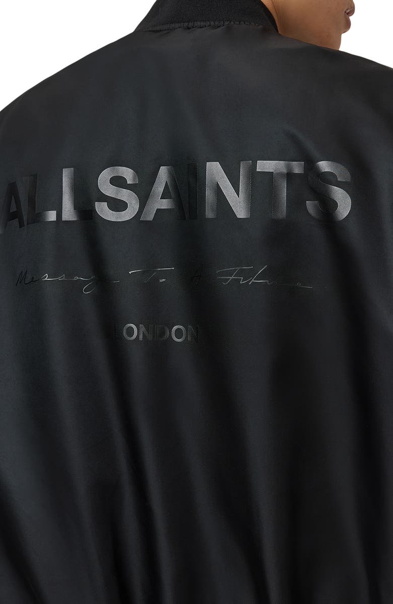 AllSaints Future Nylon Bomber Jacket, Alternate, color, Black