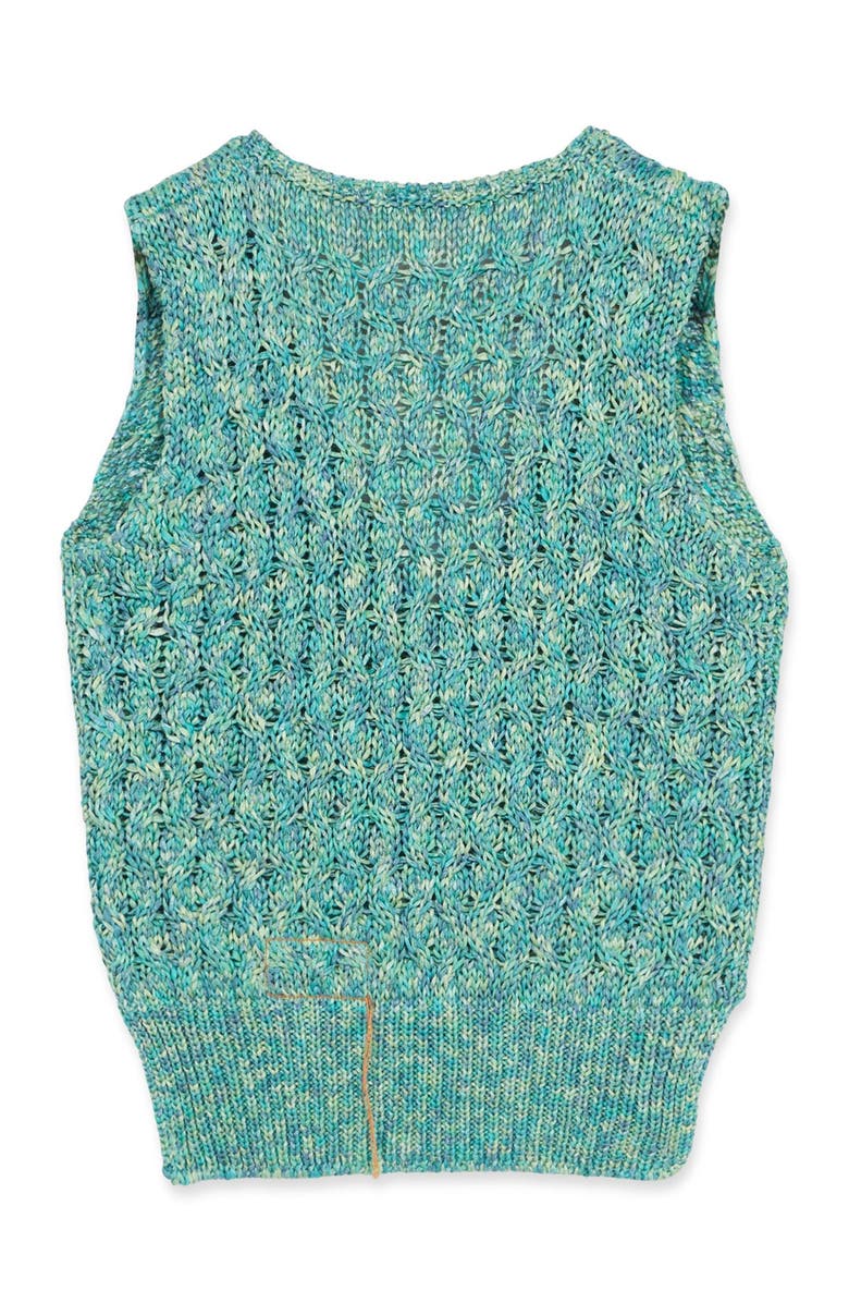 Fortela Lizzy Melange Cotton Knit Vest, Alternate, color, Turquoise