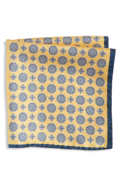 Medallion Reversible Silk Pocket Square
