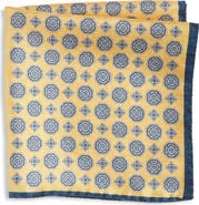 Nordstrom Medallion Reversible Silk Pocket Square