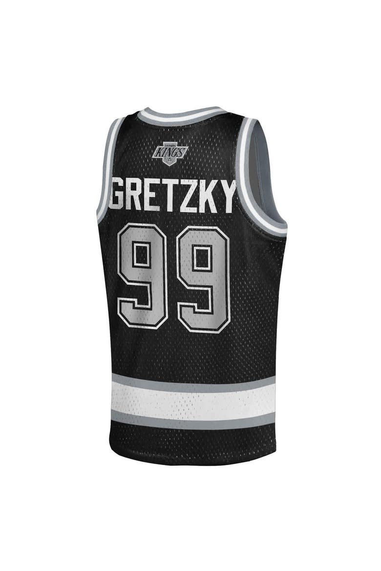 Youth Mitchell & Ness Wayne Gretzky Black Los Angeles Kings Maxxed Out Fashion Basketball Jersey, Alternate, color, Black