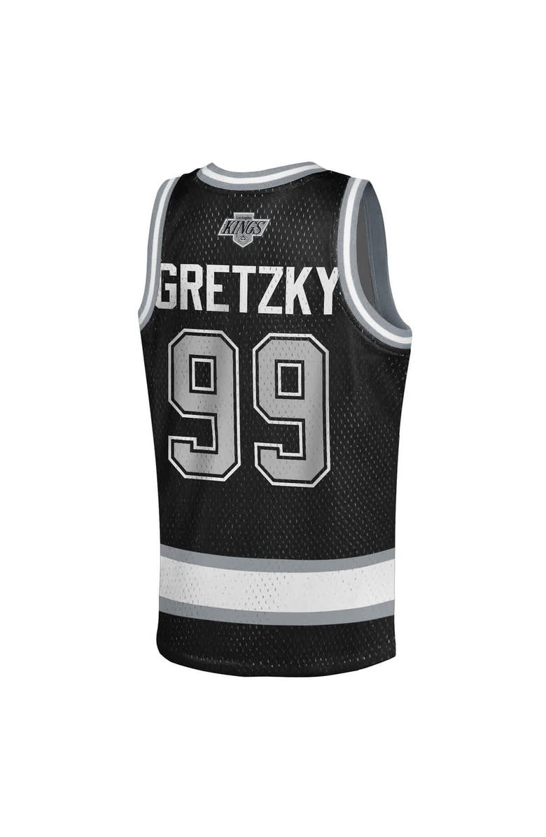 Mitchell & Ness Youth Mitchell & Ness Wayne Gretzky Black Los Angeles Kings Maxxed Out Fashion Basketball Jersey, Alternate, color, Black