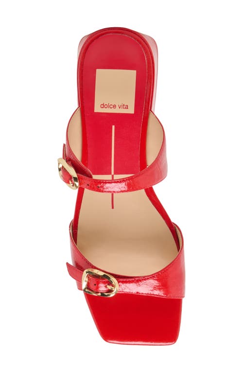 Dolce Vita Fabola Slide Sandal In Chili Crinkle Patent