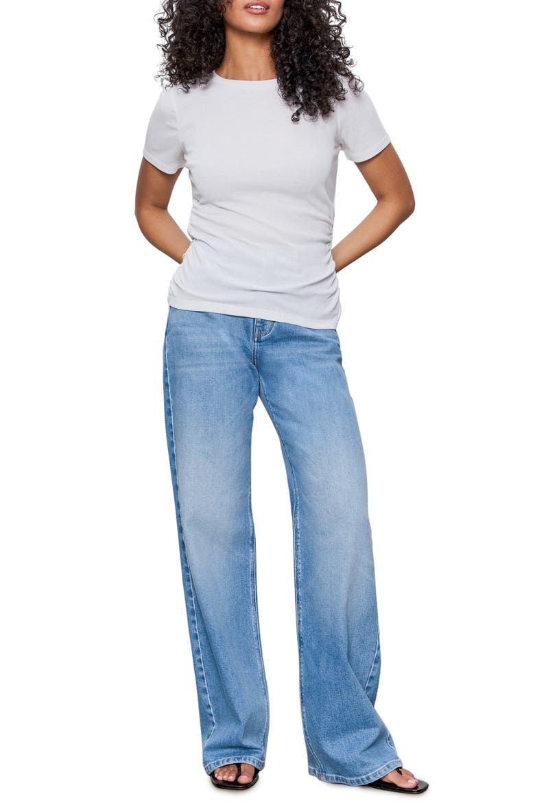 Dressy Side Ruched Top, Alternate, color, WHITE