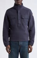 Moncler Grenoble Snap Placket Fleece Sweatshirt