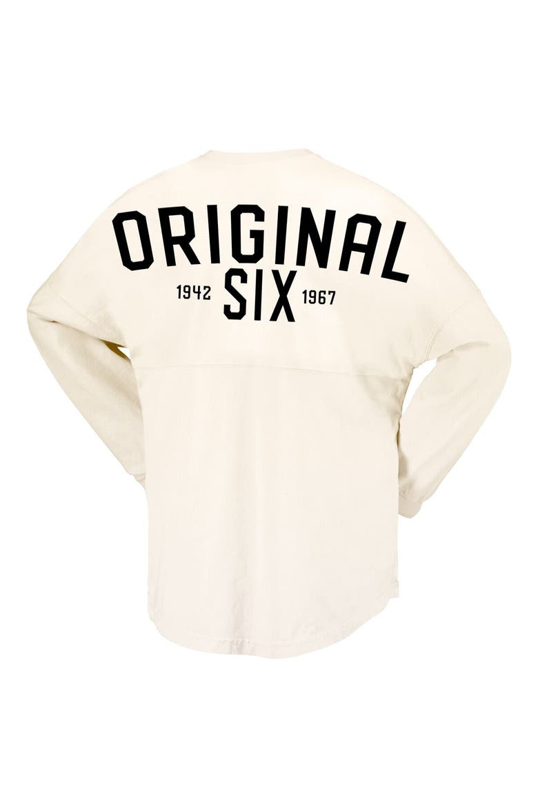 Women's Fanatics Branded Cream NHL Original Six Lace-Up Spirit Jersey Long Sleeve T-Shirt, Alternate, color, Cream
