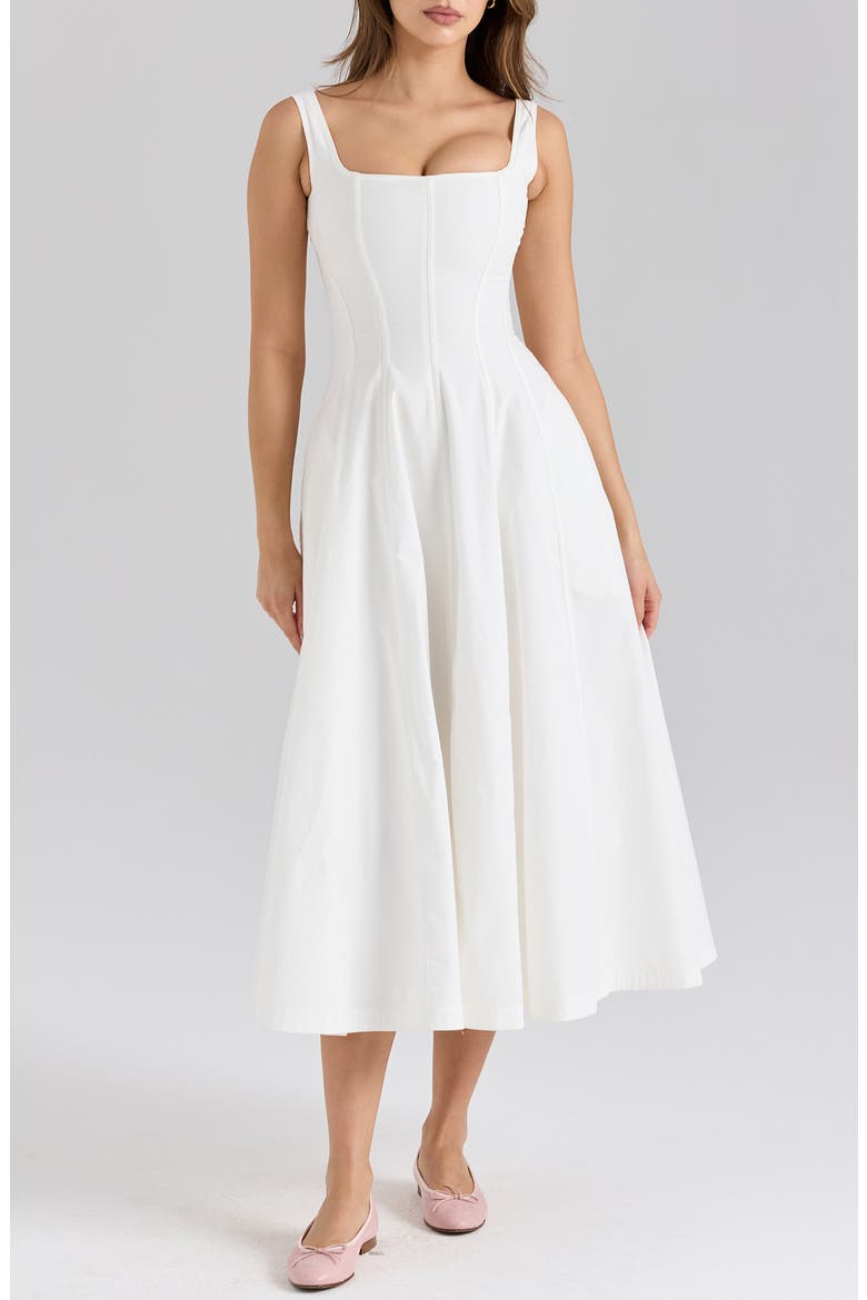 Mariabella A-Line Midi Dress, Main, color, CLOUD DANCER