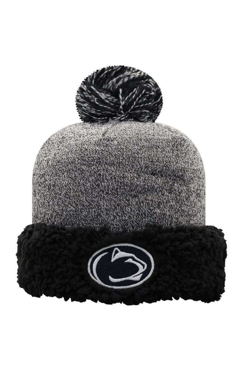 TOP OF THE WORLD Women's Top of the World Black Penn State Nittany Lions Snug Cuffed Knit Hat with Pom, Main, color, Black