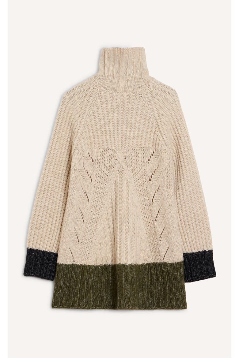 Fireside Turtleneck, Alternate, color, Color Block Ecru/Green/Black