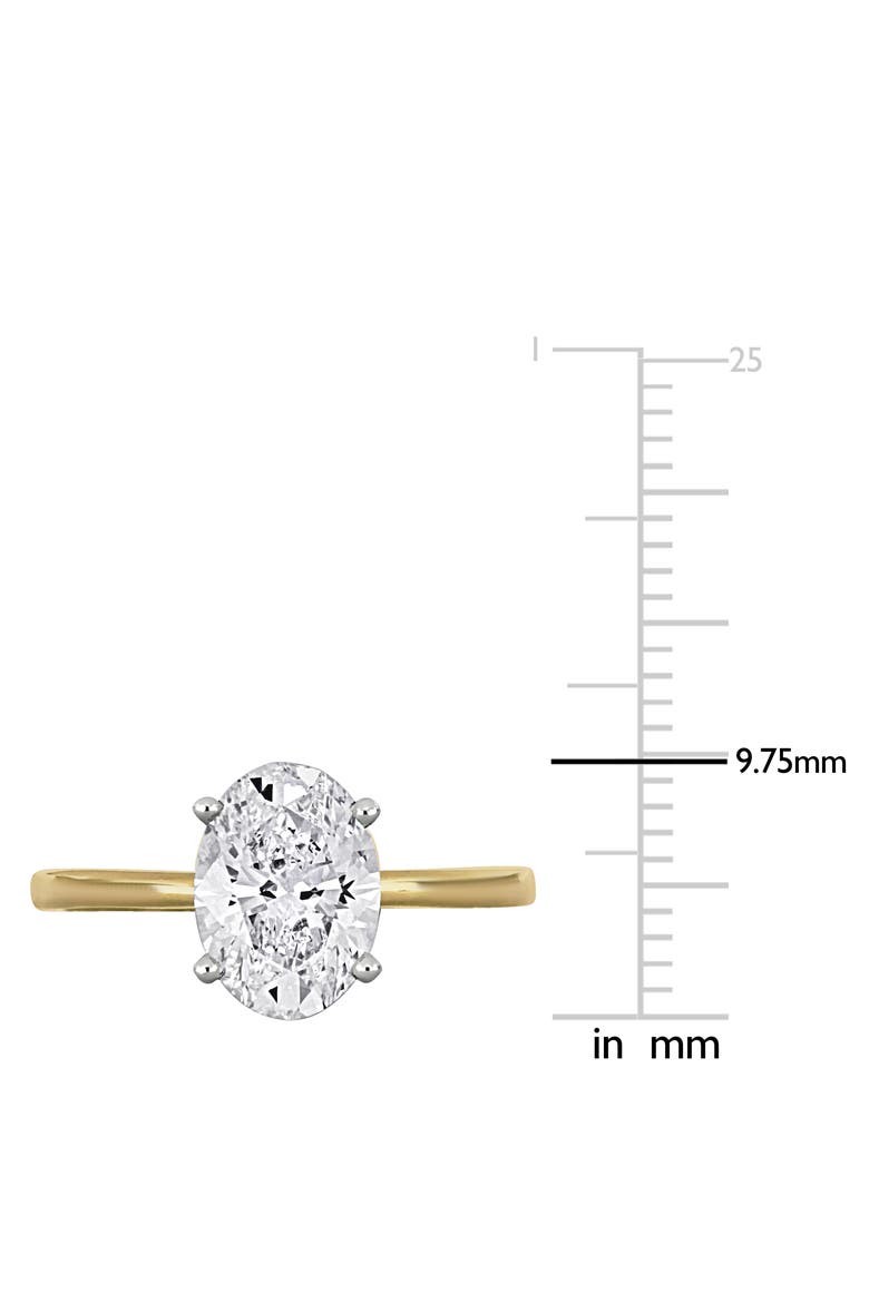 Oval Lab Grown Diamond Solitaire Ring 14k, Alternate, color, Yellow Gold