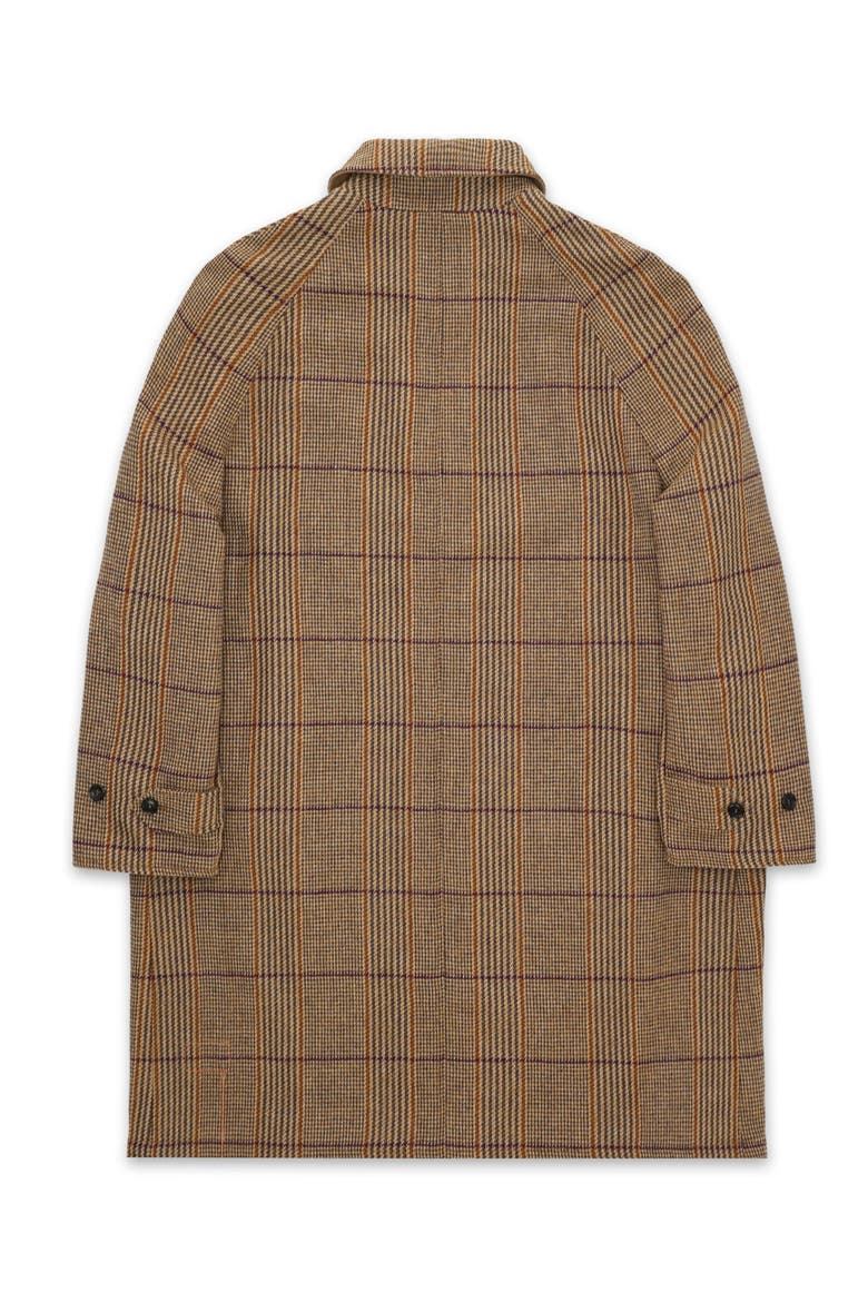 Stanford Check Wool Double-Faced Single-Breasted Coat, Alternate, color, BEIGE