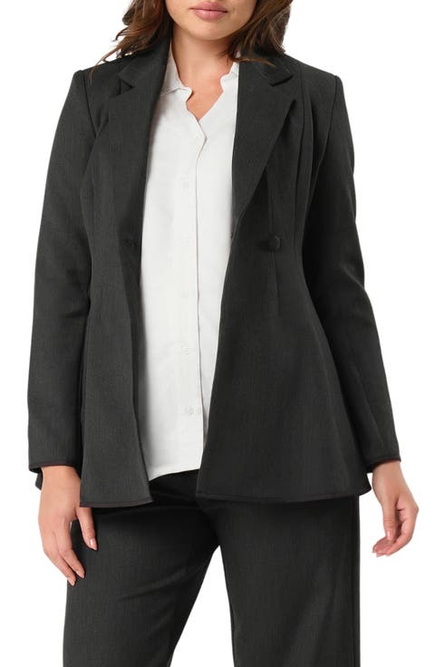 Women's Petite Tailored Maternity Workwear Blazer in Italian Stretch Suiting Fabric