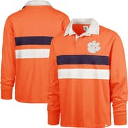 '47 Men's '47 Orange Clemson Tigers Clubhouse Knox Thames Rugby Long Sleeve Polo