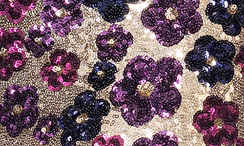 BETSY & ADAM BETSY & ADAM FLORAL SEQUIN GOWN