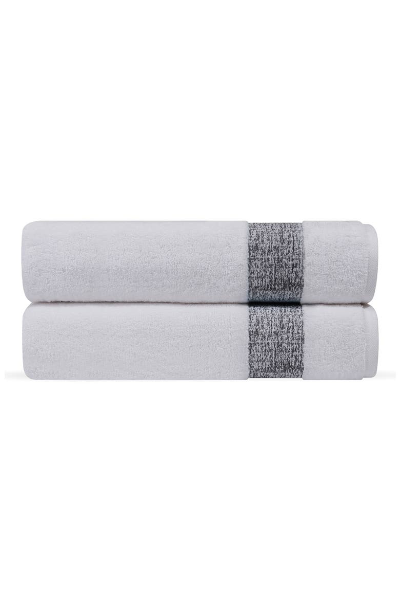 Pera 2-Piece Turkish Cotton Bath Towel Set, Main, color, ANTHRACITE