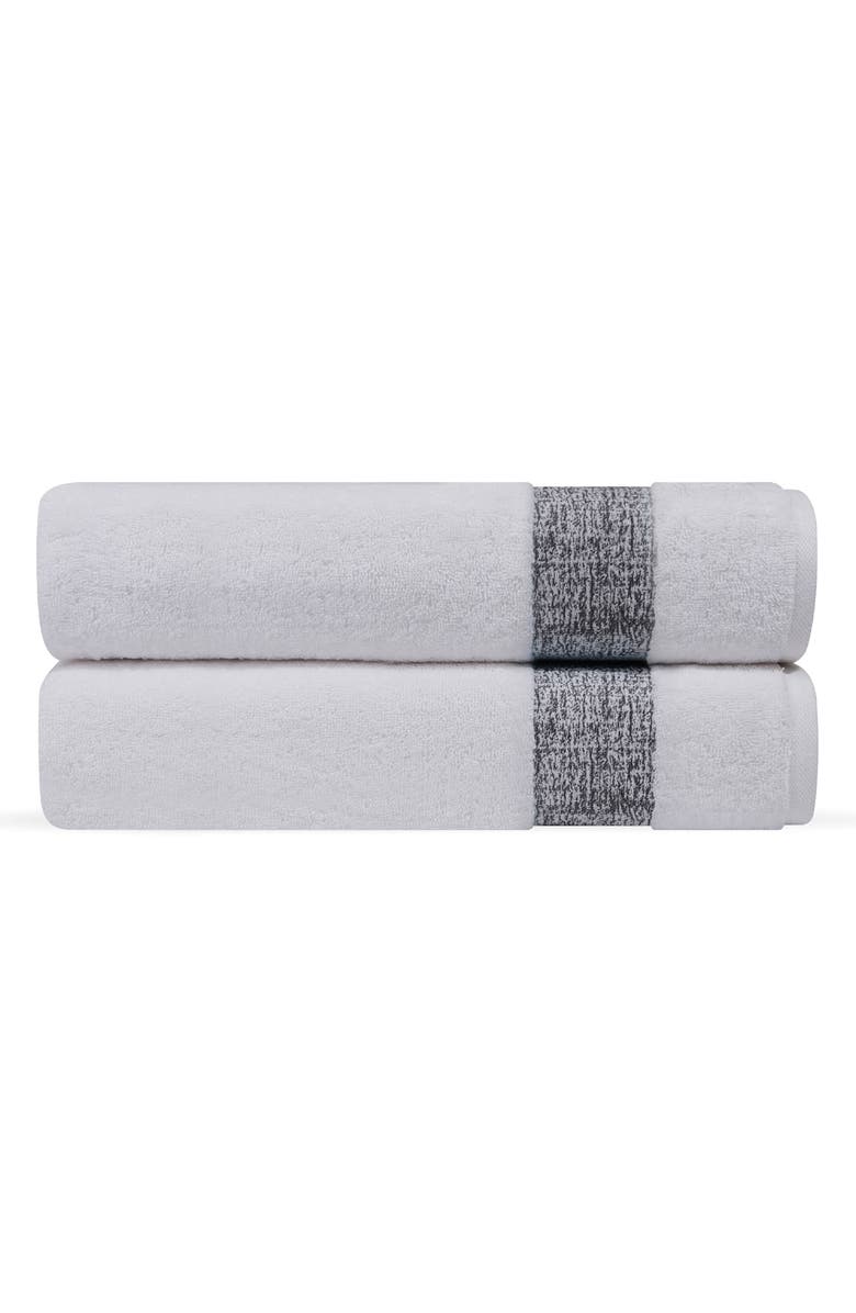 DePera Pera 2-Piece Turkish Cotton Bath Towel Set, Main, color, Anthracite