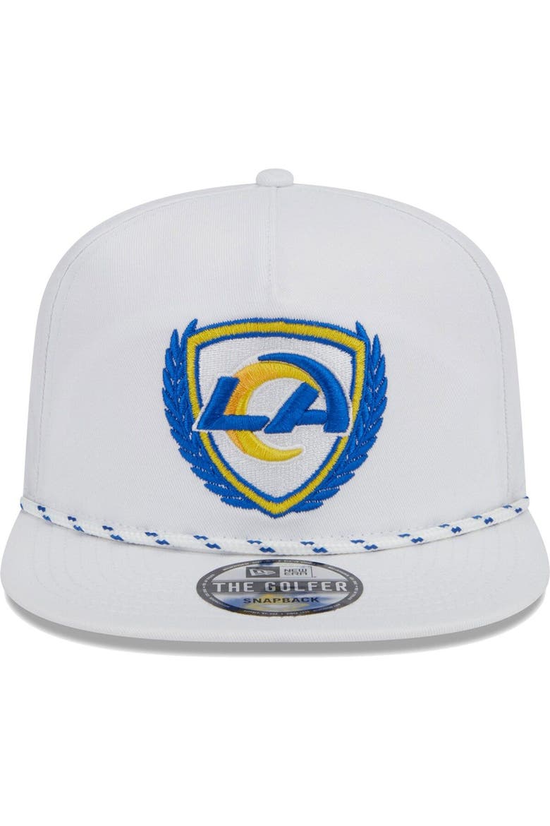 Men's New Era White Los Angeles Rams Tee Golfer 9FIFTY Snapback Hat, Alternate, color, White