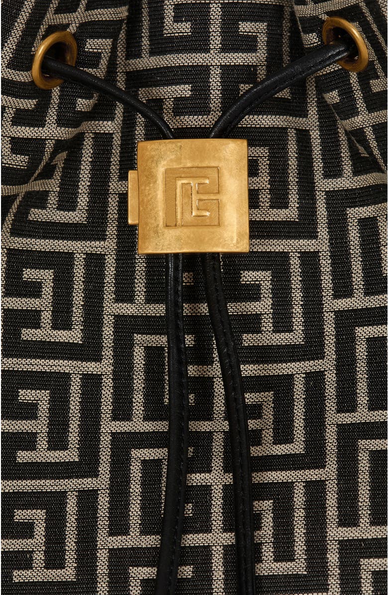 Balmain Pulse monogram jacquard backpack, Alternate, color, Black