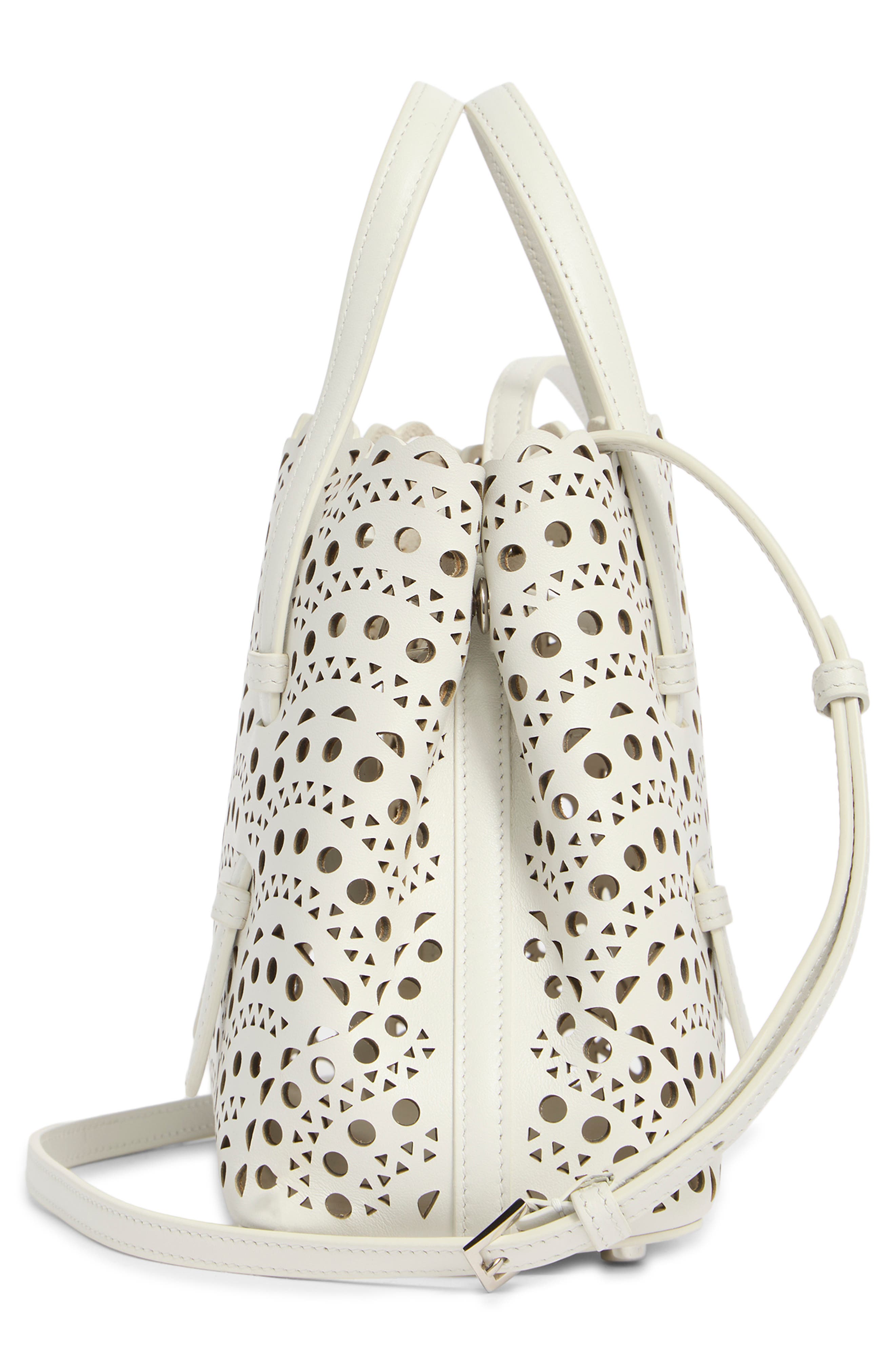 Mina Leather Top Handle Bag, Alternate, color, BLANC CASSE 020