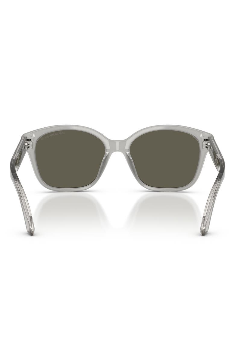 Emporio Armani Kids' 49mm Small Cat Eye Sunglasses, Alternate, color, Shiny Opal Grey / Dark Brown