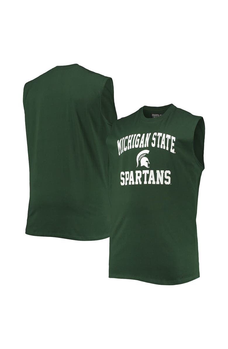PROFILE Men's Michigan State Spartans Green Big & Tall Team Muscle Tank Top, Alternate, color, 